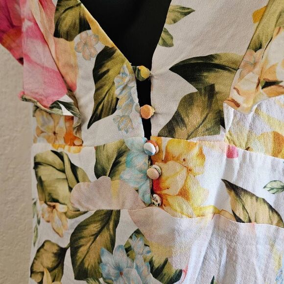 Farm Rio Floral Mini Dress with Flutter Sleeves - Picture 2 of 8